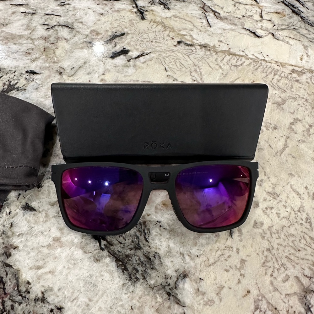Men’s Roka sunglasses. Matte black w/ polarized lenses. Style Kona.